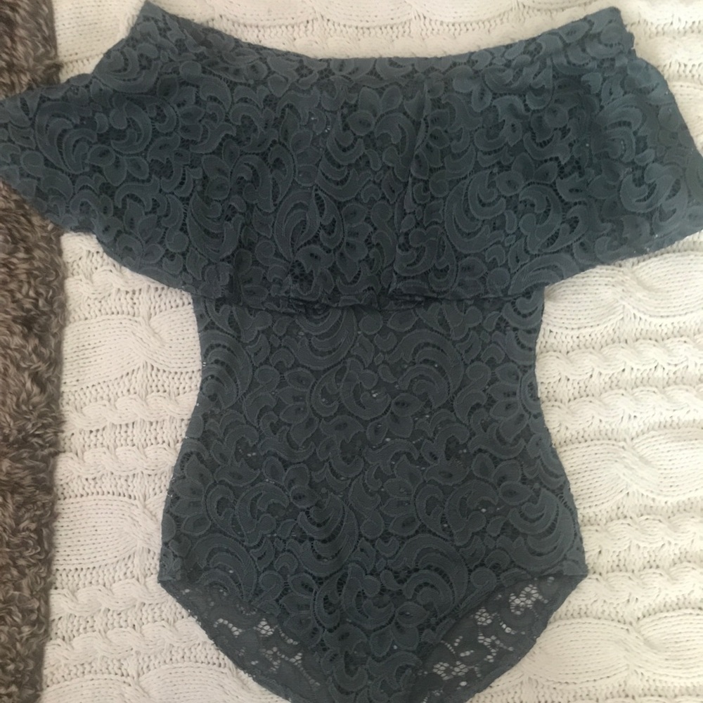 Fashion Nova off the shoulder lace body suit